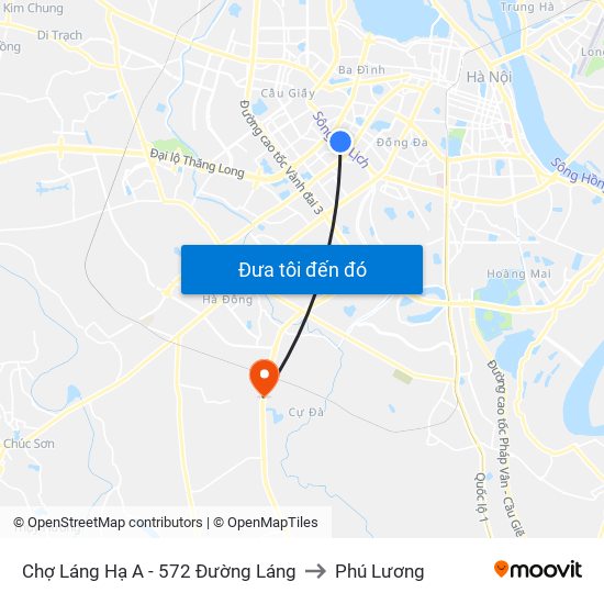 Chợ Láng Hạ A - 572 Đường Láng to Phú Lương map