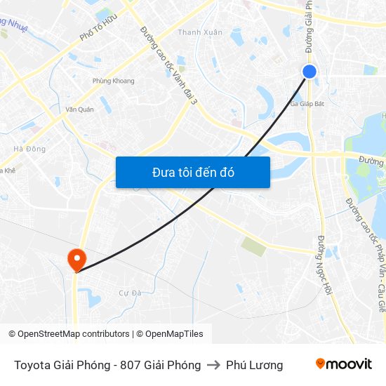 Toyota Giải Phóng - 807 Giải Phóng to Phú Lương map