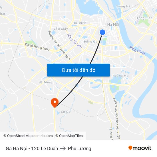 Ga Hà Nội - 120 Lê Duẩn to Phú Lương map