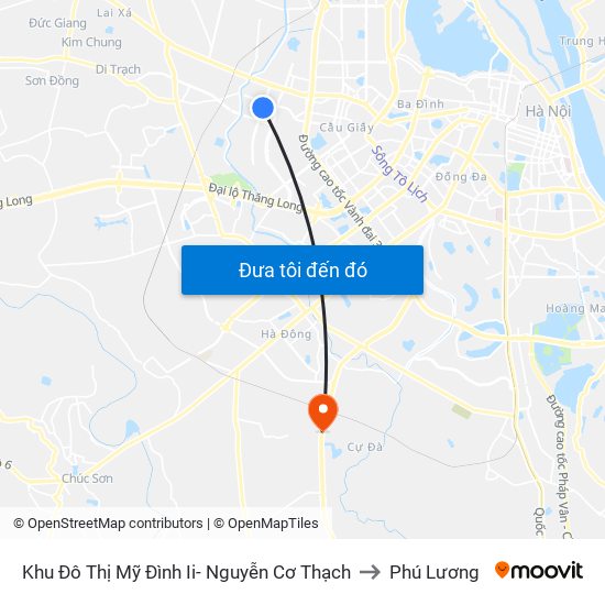 Khu Đô Thị Mỹ Đình Ii- Nguyễn Cơ Thạch to Phú Lương map