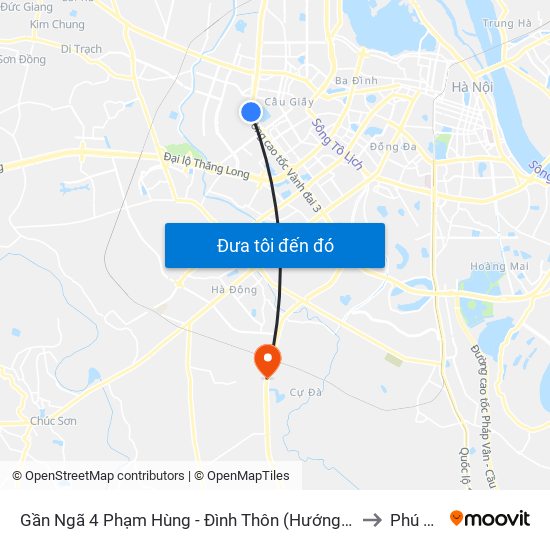 Gần Ngã 4 Phạm Hùng - Đình Thôn (Hướng Đi Khuất Duy Tiến)-Cột Sau to Phú Lương map
