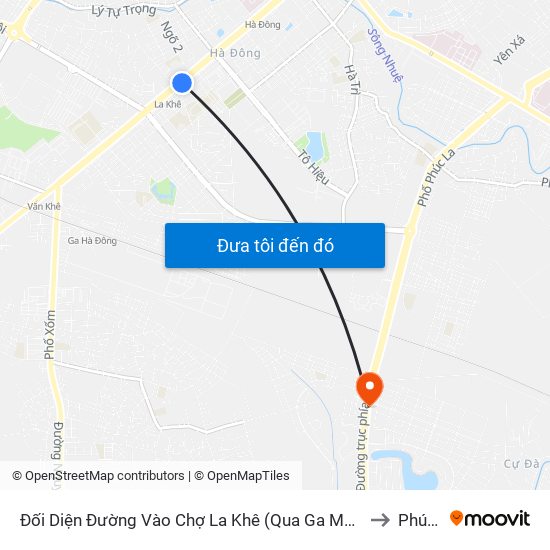 Đối Diện Đường Vào Chợ La Khê (Qua Ga Metro La Khê) - 405 Quang Trung (Hà Đông) to Phú Lương map
