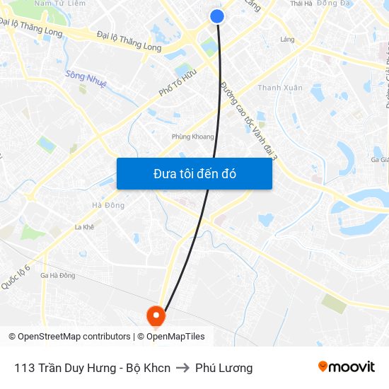 113 Trần Duy Hưng - Bộ Khcn to Phú Lương map