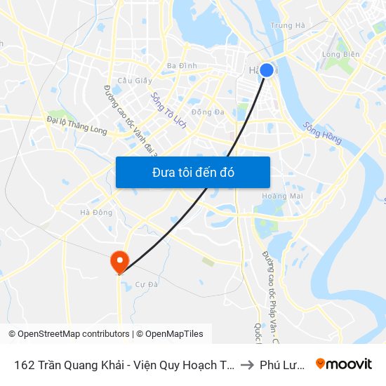 162 Trần Quang Khải - Viện Quy Hoạch Thủy Lợi to Phú Lương map