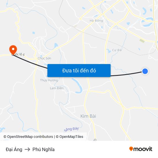 Đại Áng to Phú Nghĩa map