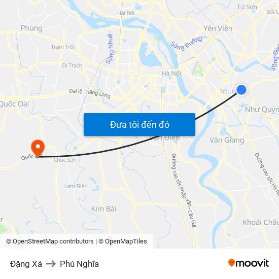 Đặng Xá to Phú Nghĩa map