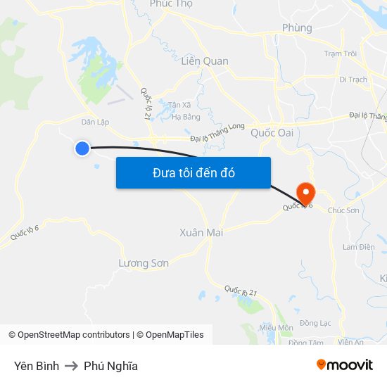 Yên Bình to Phú Nghĩa map