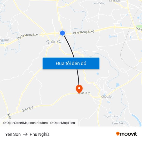 Yên Sơn to Phú Nghĩa map