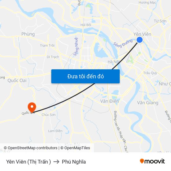 Yên Viên (Thị Trấn ) to Phú Nghĩa map