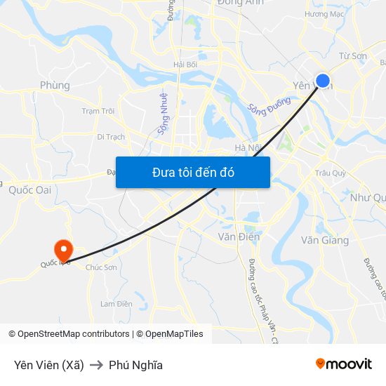 Yên Viên (Xã) to Phú Nghĩa map