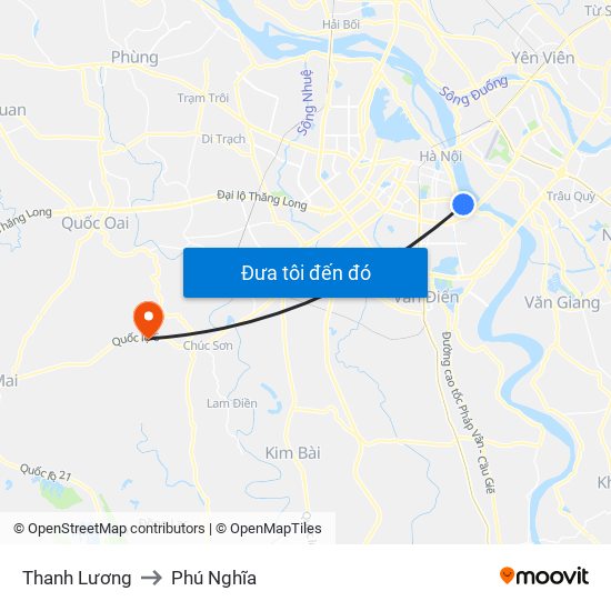 Thanh Lương to Phú Nghĩa map