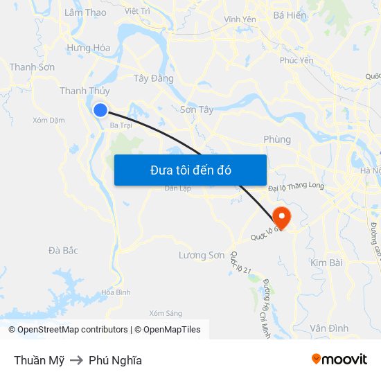 Thuần Mỹ to Phú Nghĩa map