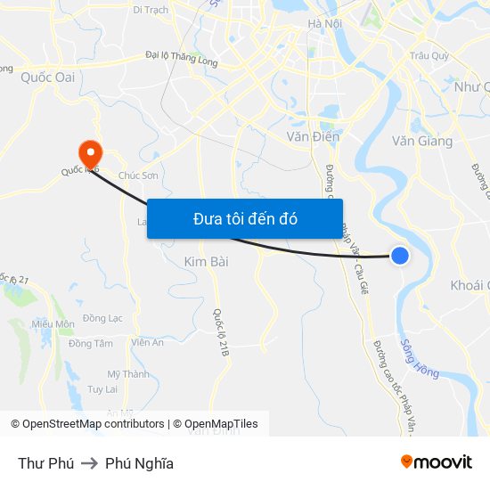 Thư Phú to Phú Nghĩa map