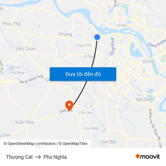 Thượng Cát to Phú Nghĩa map