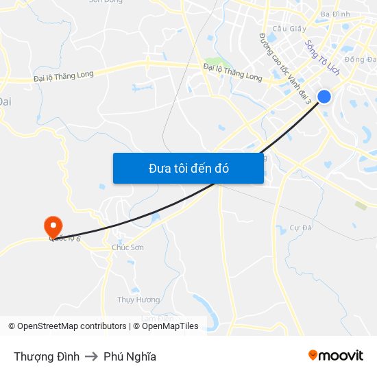 Thượng Đình to Phú Nghĩa map