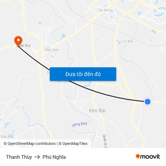 Thanh Thùy to Phú Nghĩa map