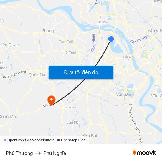 Phú Thượng to Phú Nghĩa map