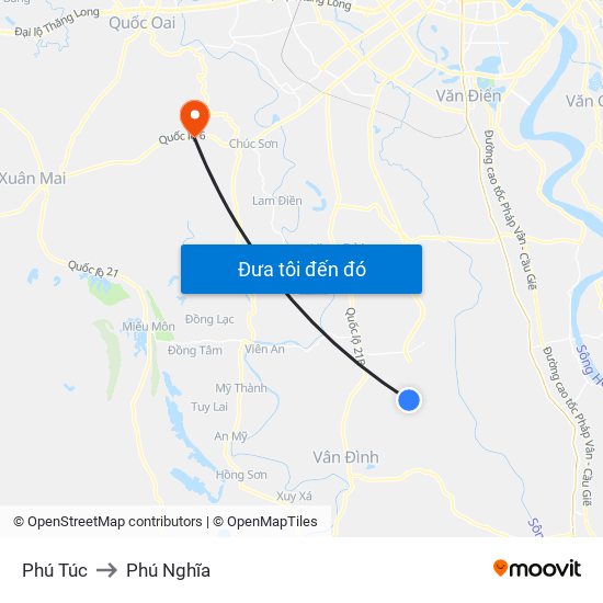 Phú Túc to Phú Nghĩa map