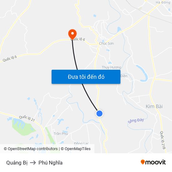 Quảng Bị to Phú Nghĩa map