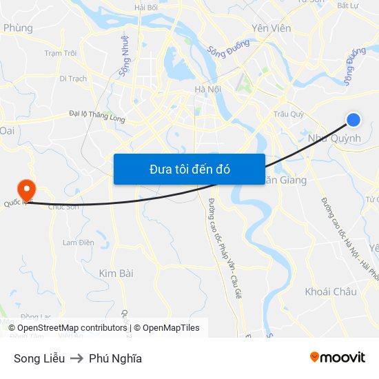 Song Liễu to Phú Nghĩa map