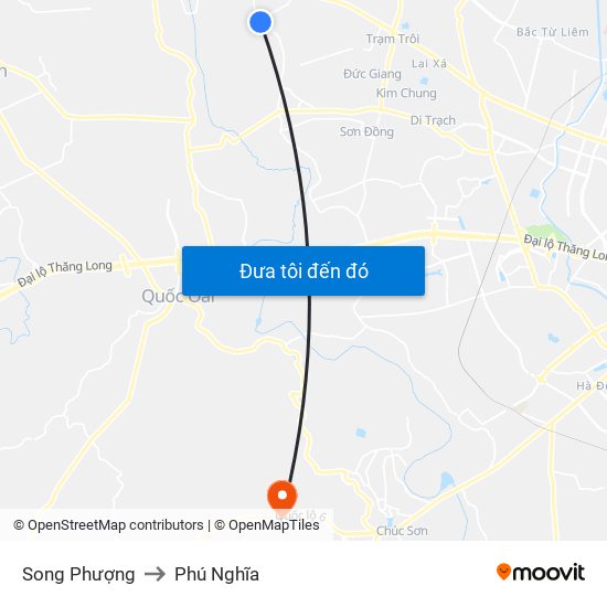 Song Phượng to Phú Nghĩa map