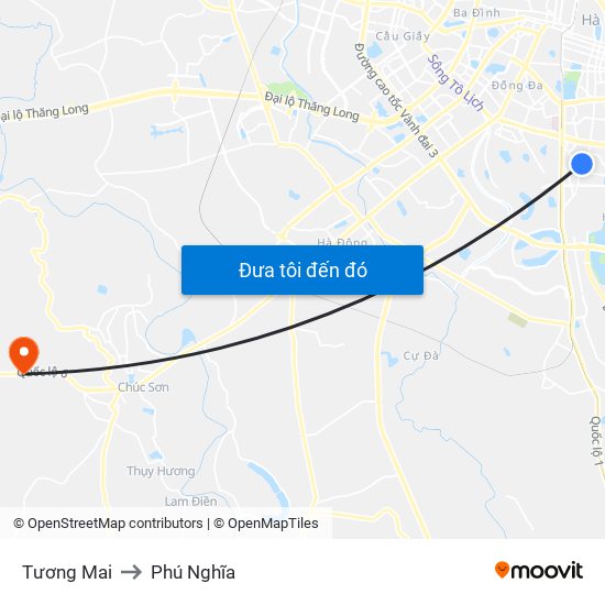 Tương Mai to Phú Nghĩa map