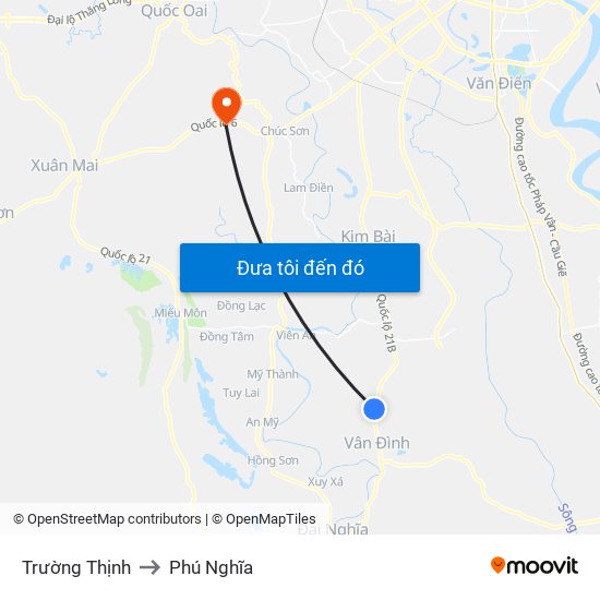 Trường Thịnh to Phú Nghĩa map