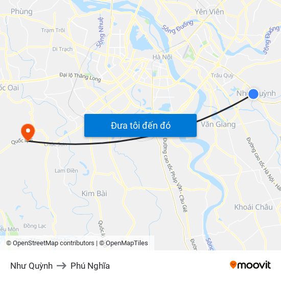 Như Quỳnh to Phú Nghĩa map