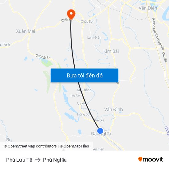 Phù Lưu Tế to Phú Nghĩa map