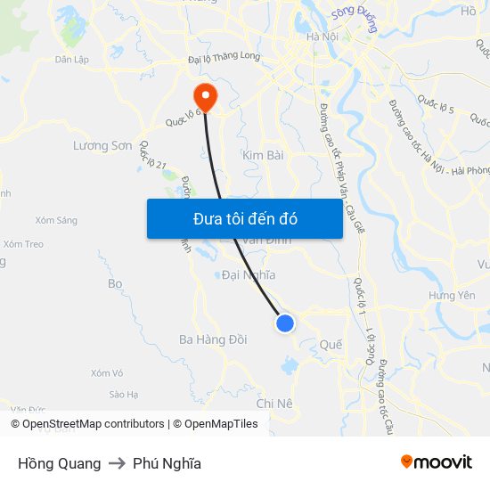 Hồng Quang to Phú Nghĩa map