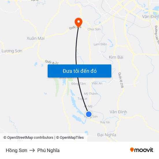 Hồng Sơn to Phú Nghĩa map