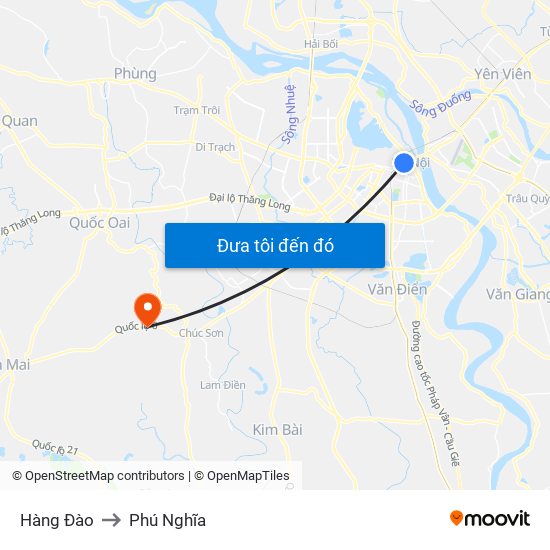 Hàng Đào to Phú Nghĩa map
