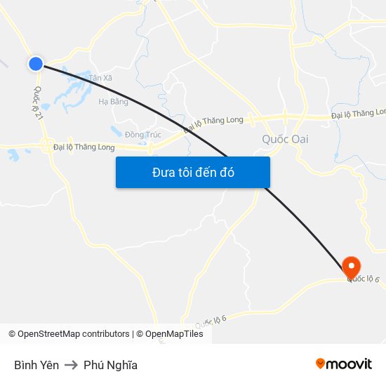 Bình Yên to Phú Nghĩa map