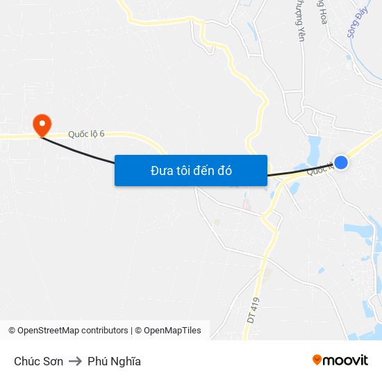 Chúc Sơn to Phú Nghĩa map