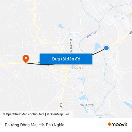 Phường Đồng Mai to Phú Nghĩa map