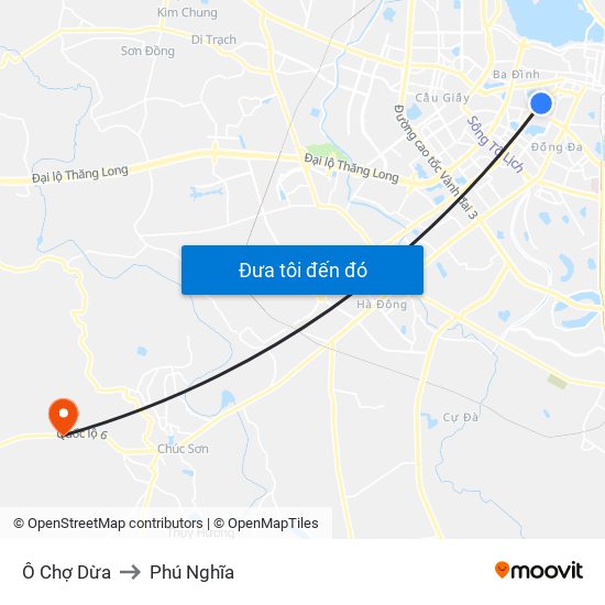 Ô Chợ Dừa to Phú Nghĩa map