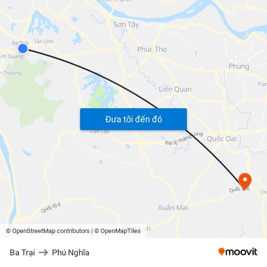 Ba Trại to Phú Nghĩa map