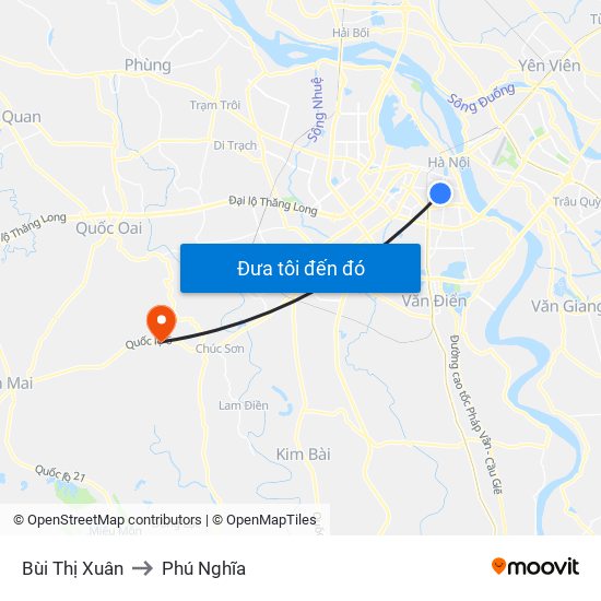 Bùi Thị Xuân to Phú Nghĩa map