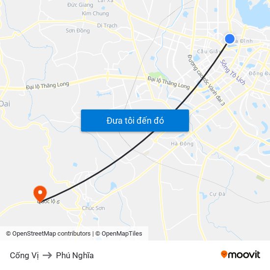 Cống Vị to Phú Nghĩa map