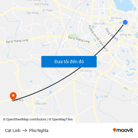 Cát Linh to Phú Nghĩa map