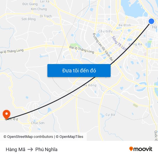 Hàng Mã to Phú Nghĩa map