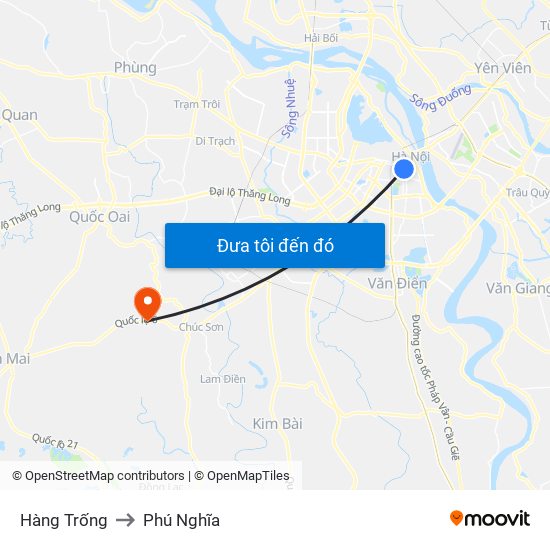 Hàng Trống to Phú Nghĩa map