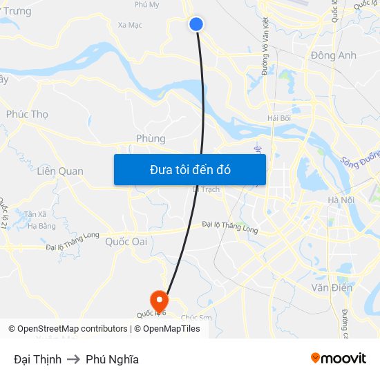 Đại Thịnh to Phú Nghĩa map