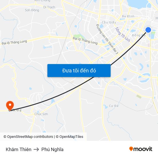 Khâm Thiên to Phú Nghĩa map