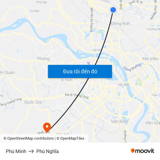 Phú Minh to Phú Nghĩa map