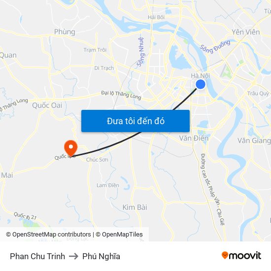 Phan Chu Trinh to Phú Nghĩa map