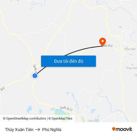 Thủy Xuân Tiên to Phú Nghĩa map