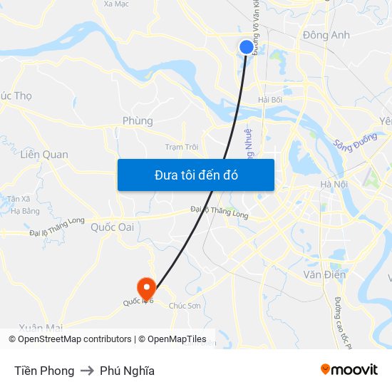 Tiền Phong to Phú Nghĩa map