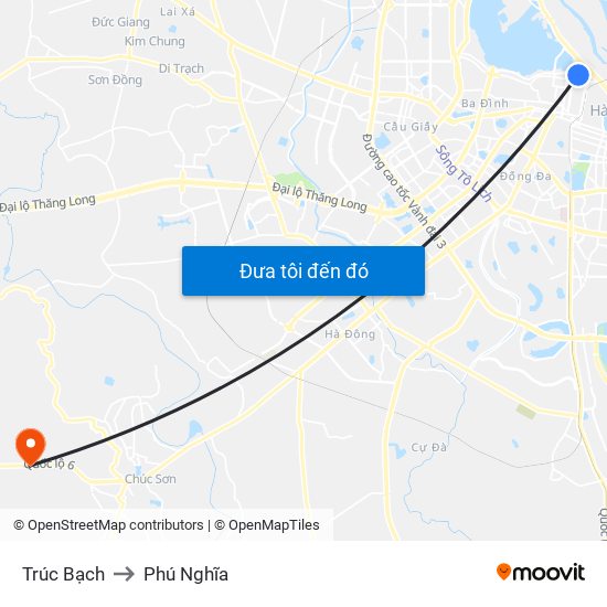 Trúc Bạch to Phú Nghĩa map