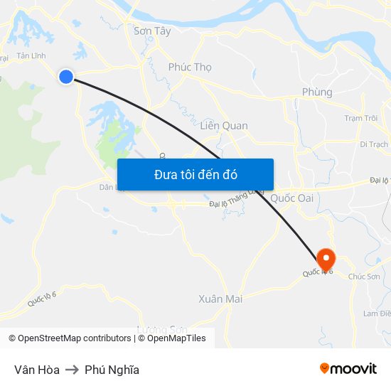 Vân Hòa to Phú Nghĩa map